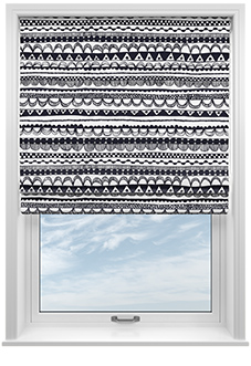 Bohemian, Black - Roman Blind